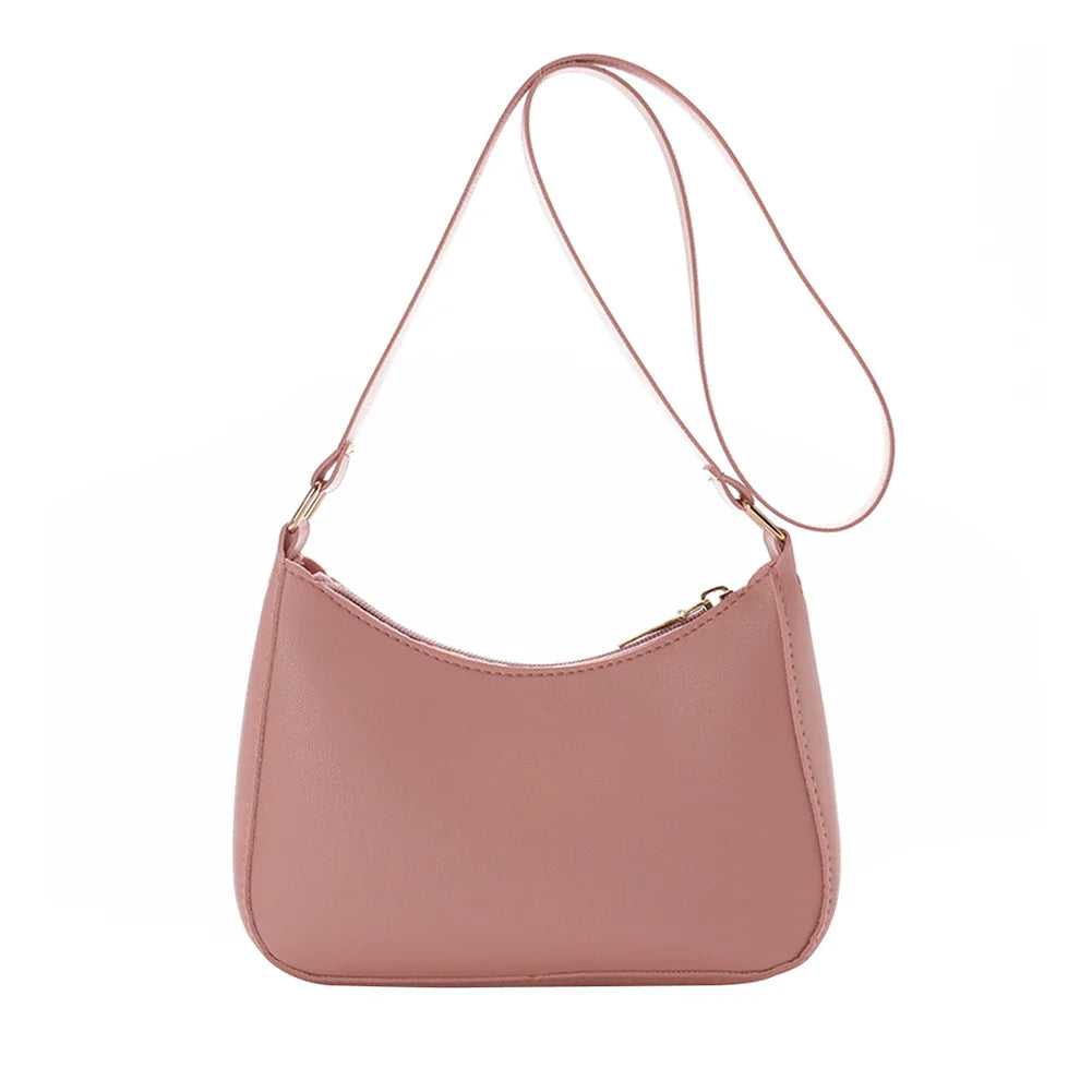 bags : Sac à Épaule Rétro Tendance en Cuir PU in Rose van Seroa