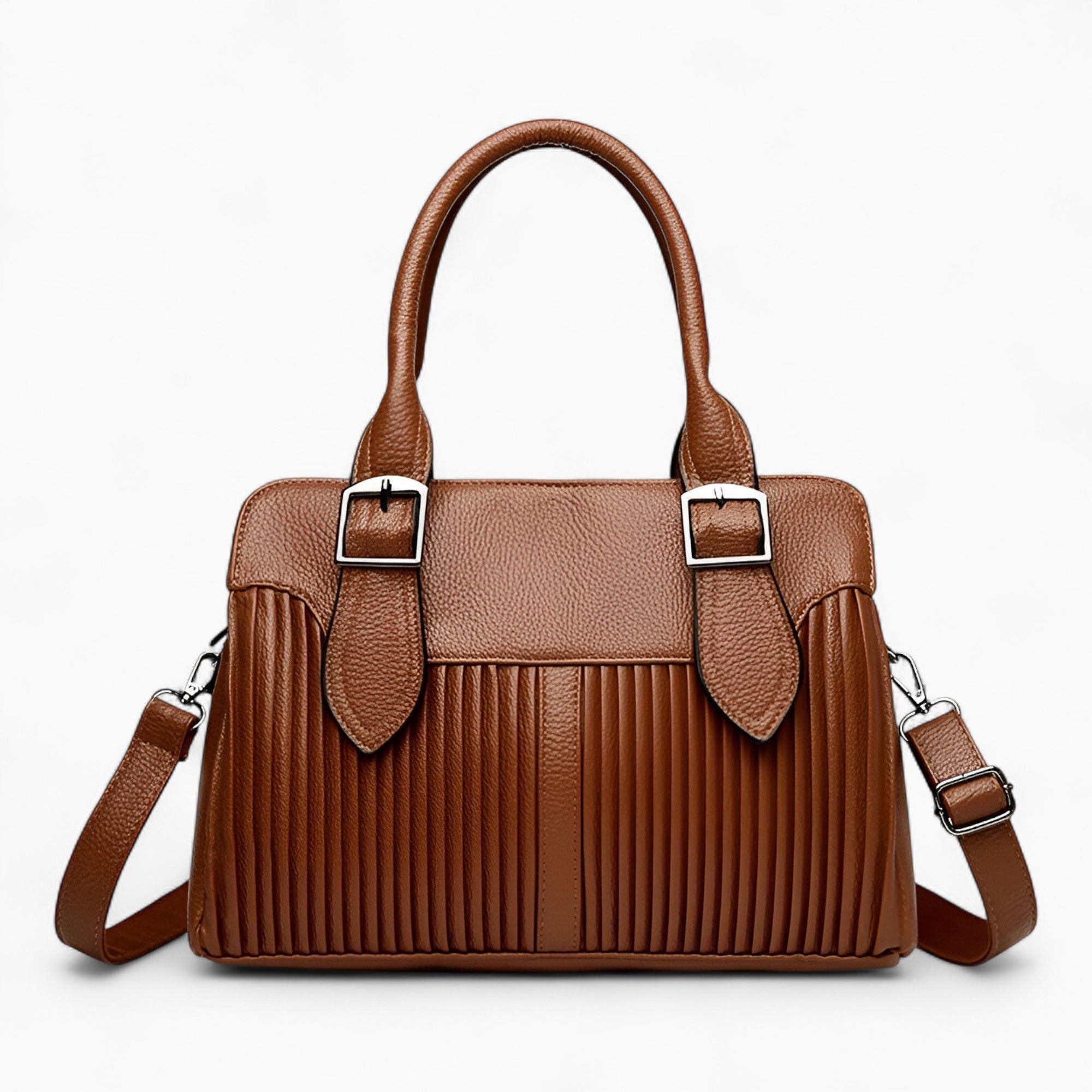 Sacs à main : Julia | Sac à main femme spacieux et élégant in Jaune Brun van Seroa