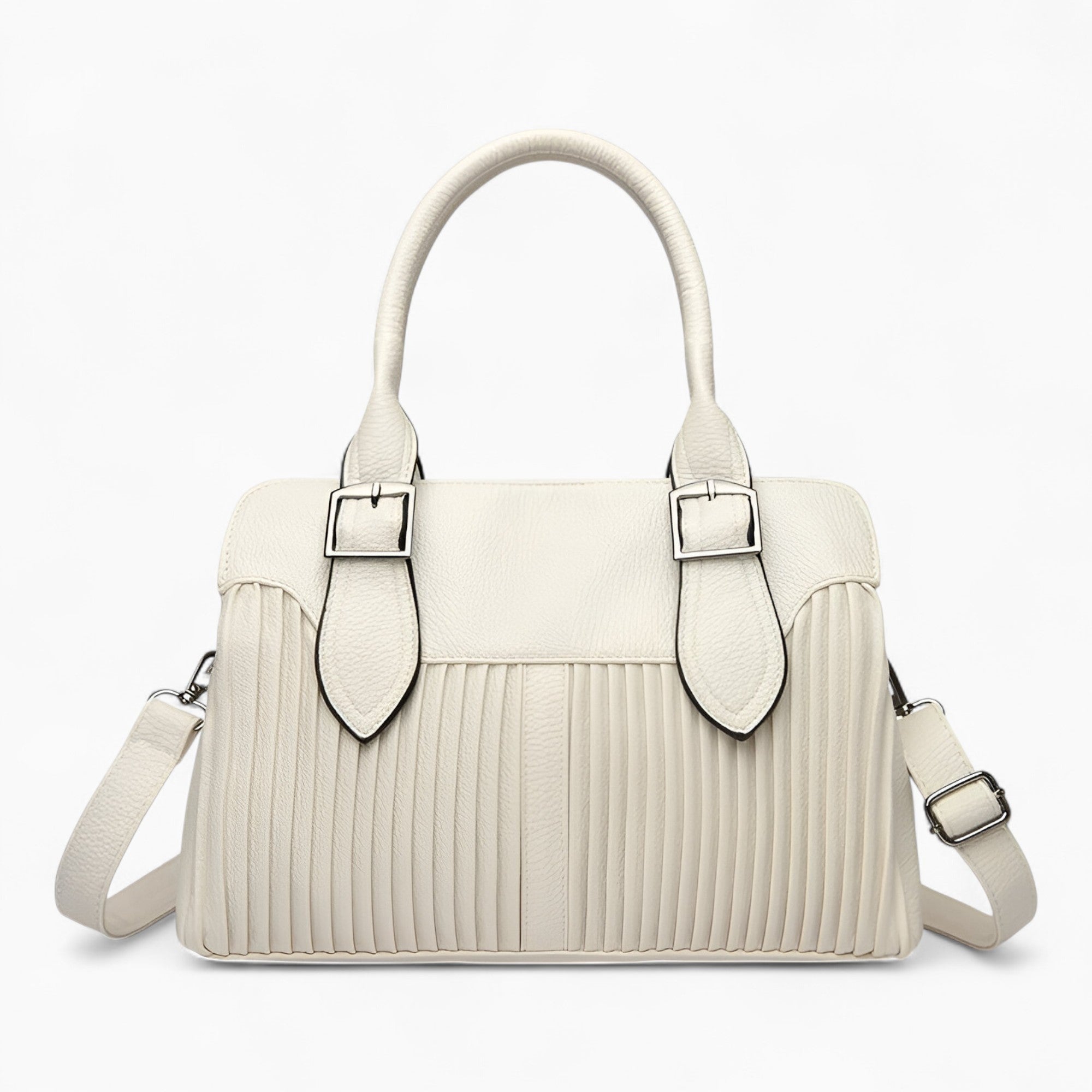 Sacs à main : Julia | Sac à main femme spacieux et élégant in Blanc de Riz van Seroa