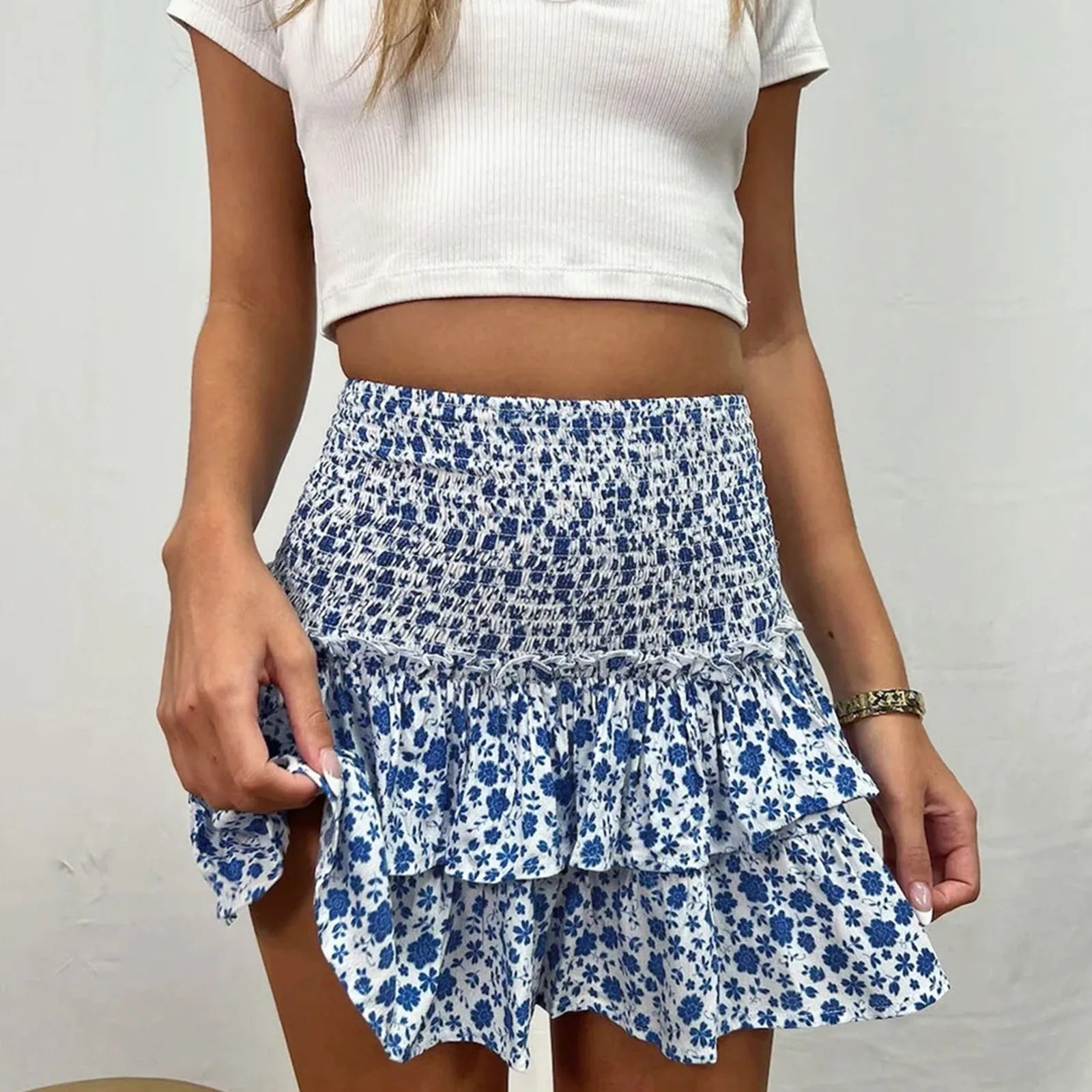 skirts : Natalie | Jupe Plissée Femme en Polyester Élégante in Bleu van Seroa