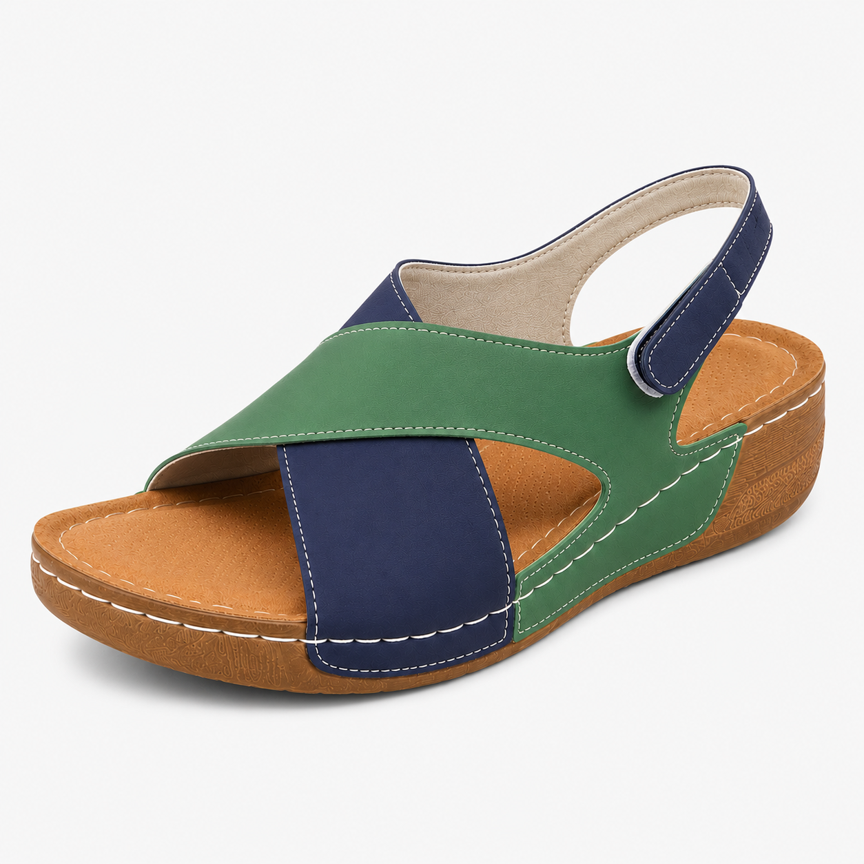 Sandales Compensées Femme Cuir Noir Confort Voûte Plantaire - Qualite Premium, Confort Optimal