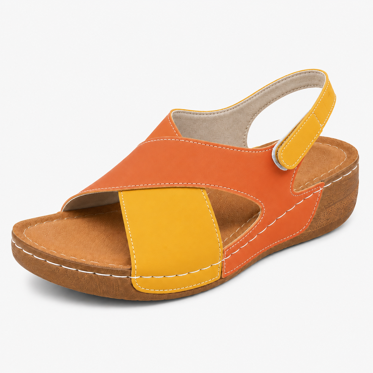 Sandales Compensées Femme Cuir Noir Confort Voûte Plantaire - Qualite Premium, Confort Optimal