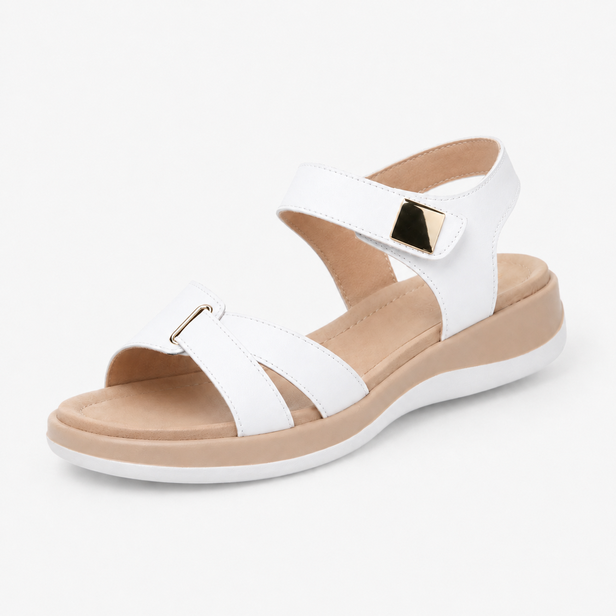 Sandales Orthopédiques Femme Confortables en Cuir avec Support Voûte Plantaire