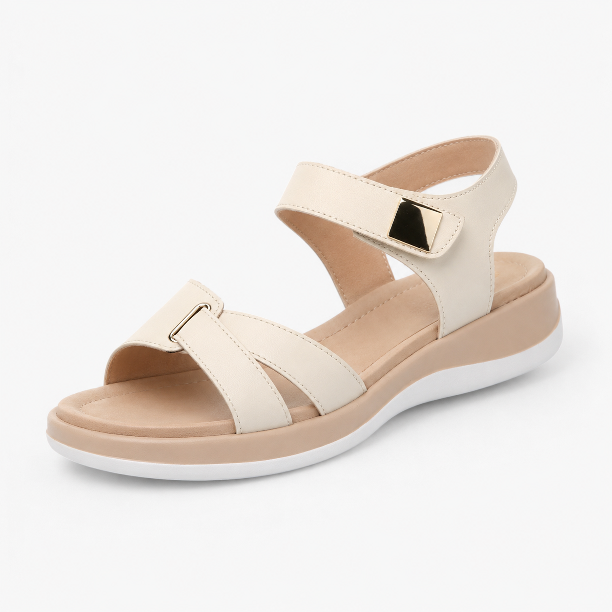 Sandales Orthopédiques Femme Confortables en Cuir avec Support Voûte Plantaire