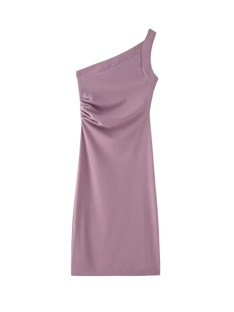 dresses : Enid | Robe d'Été Femme Plissée Asymétrique Longue in van Seroa