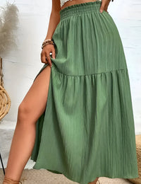 Jupe Longue Femme en Tissu Bohemian Taille Hau