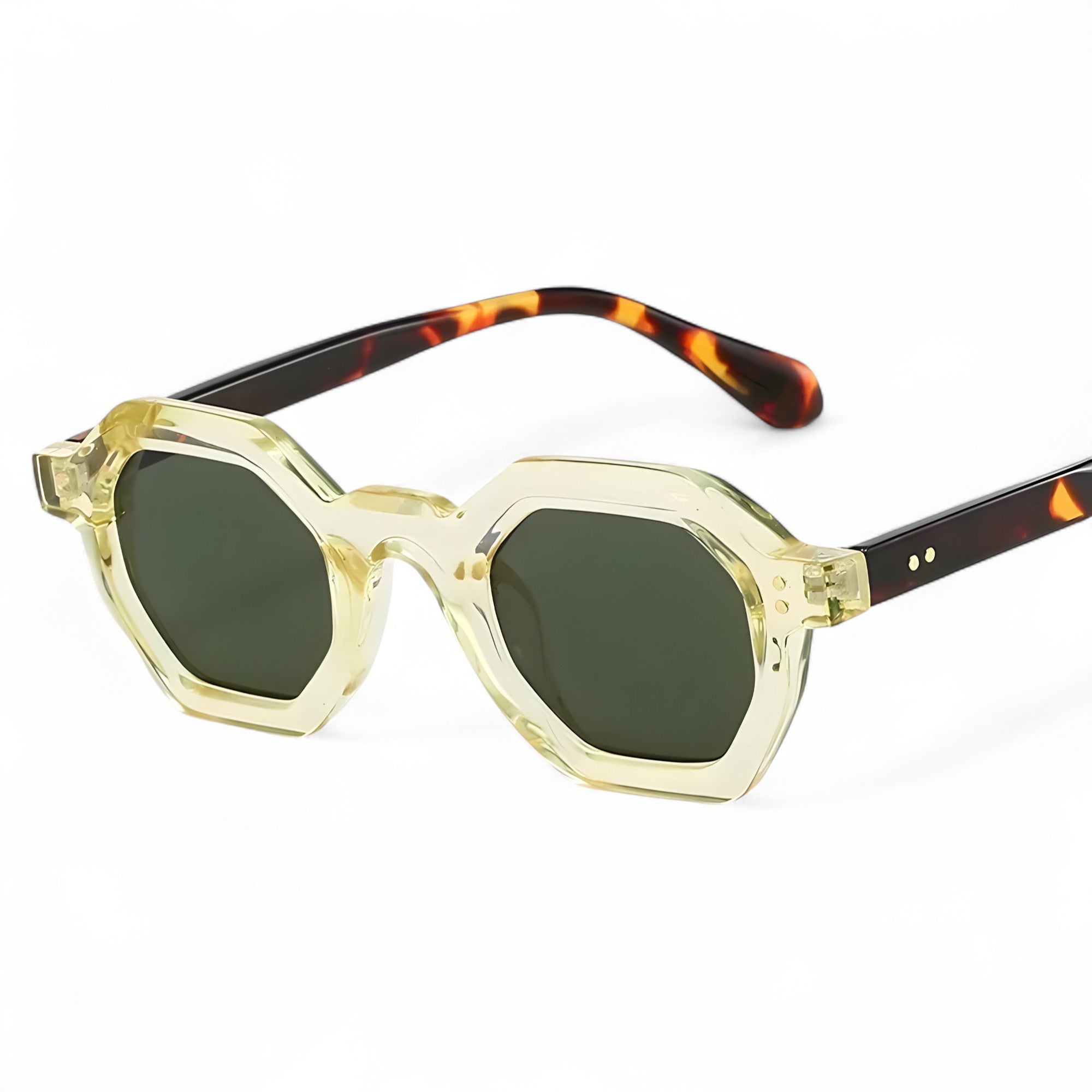 other : Giselle | Lunettes de Soleil Ronde Femme Élégantes in JauneVert van Seroa