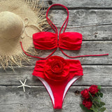 swimwear : Sanne – Bikini Luxueux avec Détail Fleuri et Bas Taille Haute in van Seroa
