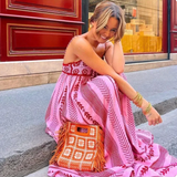 dresses : Lina – Robe longue bohème fluide brodée in XL van Seroa