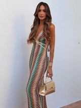 dresses : Élodie - Robe d'Été Bohème Chic en Maille avec Détail Dos-Nu in van Seroa