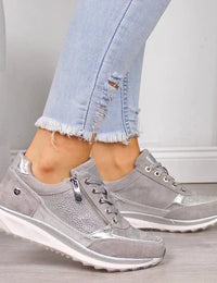 Baskets confortables et avec panneau pailleté Maille Femme