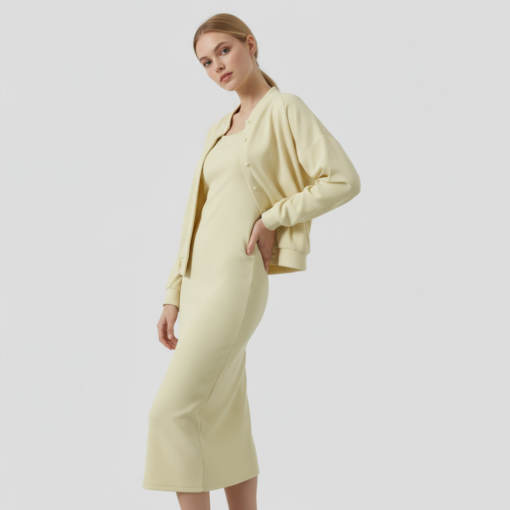 Maren | Ensemble Femme Chic Midi Robe et Bomber