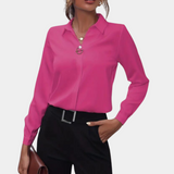 top blouses : Anastacia | Chemisier Femme Chic en Tissu Doux in Rose rouge van Seroa