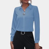 top blouses : Anastacia | Chemisier Femme Chic en Tissu Doux in Bleu ciel van Seroa