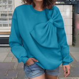 Sweat Femme Détail Nœud Élégant 1