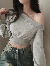Eng anliegender Retro-Pullover für Damen aus Baumwolle