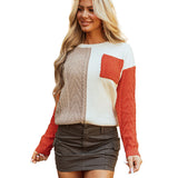 Sweatshirt Femme Capuche Colorblock Décontracté 1