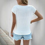 T-shirt Femme Décontracté Col Bénitier 2