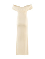 dresses : Bianca – Robe longue moulante en satin à épaules dénudées in van Seroa