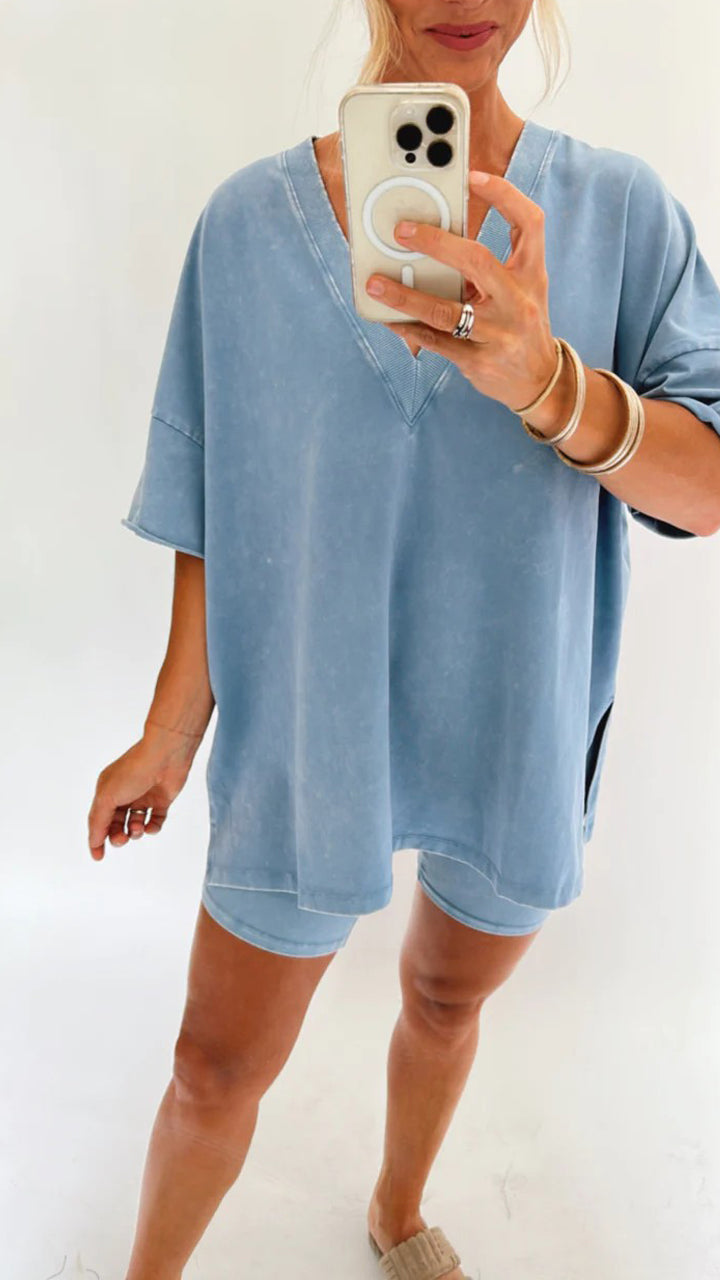 Tee Shirt Femme Décontracté Col en V 5