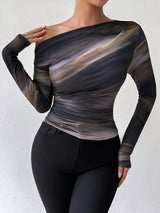 T-shirts : Noelia | Tee Shirt Manche Longue Femme Élegant Asymétrique in van Seroa