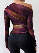 T-shirts : Noelia | Tee Shirt Manche Longue Femme Élegant Asymétrique in van Seroa