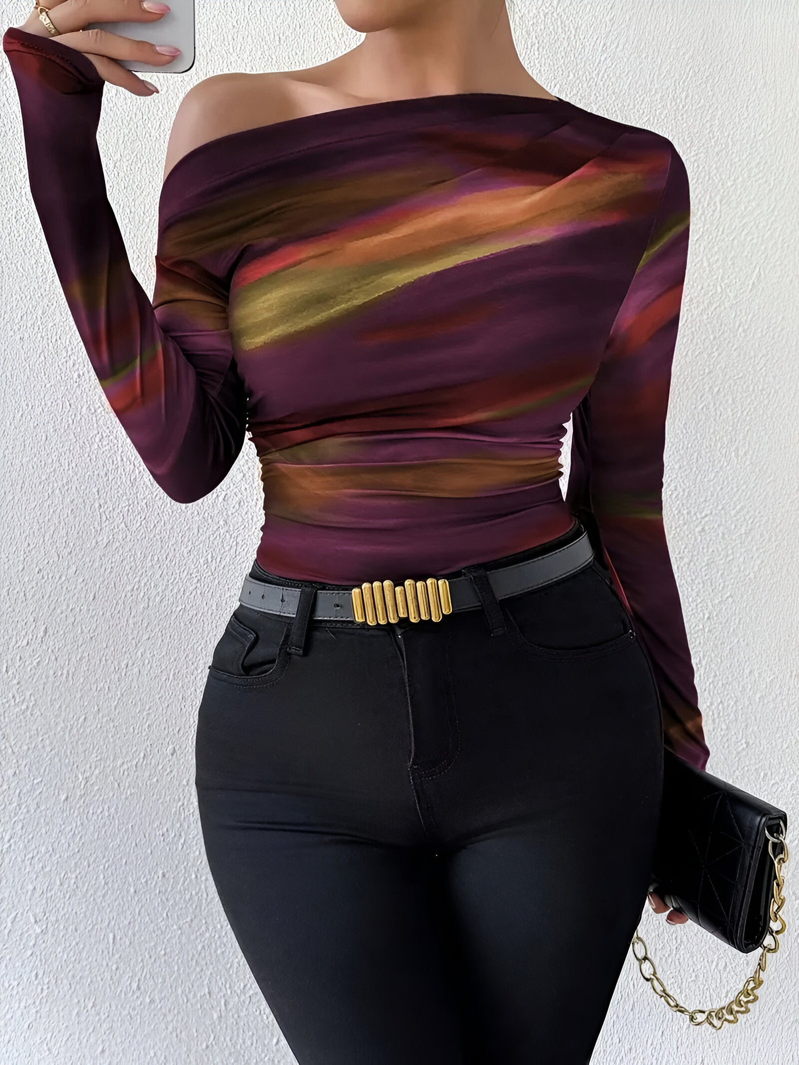 T-shirts : Noelia | Tee Shirt Manche Longue Femme Élegant Asymétrique in van Seroa