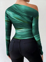 T-shirts : Noelia | Tee Shirt Manche Longue Femme Élegant Asymétrique in van Seroa