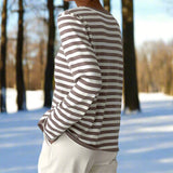 Tee Shirt Manches Longues Femme Rayé Décontracté 8