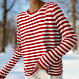 Tee Shirt Manches Longues Femme Rayé Décontracté 9