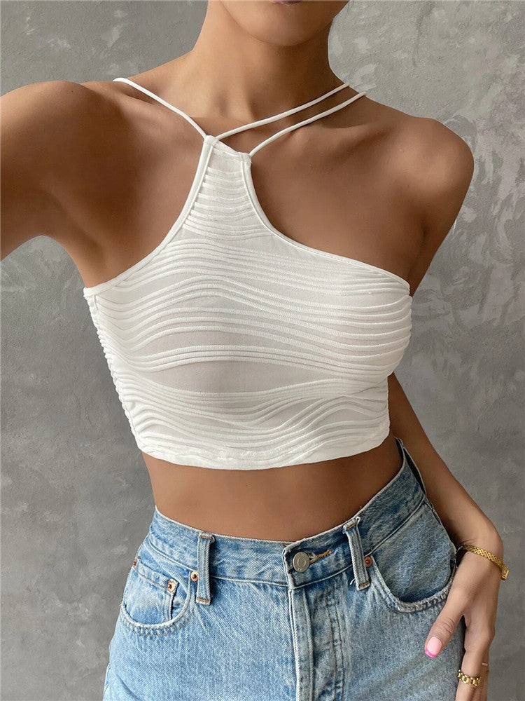 Top Femme Asymétrique à Bretelles 0