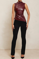 Chemises et Blouses : Noelle | Top Slim-Fit en Cuir Luxe pour Femmes in van Seroa