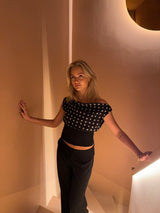 top blouses : Lara | Haut Femme Aéré à Pois in van Seroa