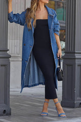 Trench Femme en Jean Chic Ajusté 1