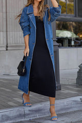 Trench Femme en Jean Chic Ajusté 2