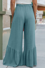 skirts : Maria | Pantalon Fluide Femme Taille Haute Chic et Confortable in Turquoise van Seroa