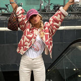 Veste Bomber Femme Imprimé Floral Élégante 5