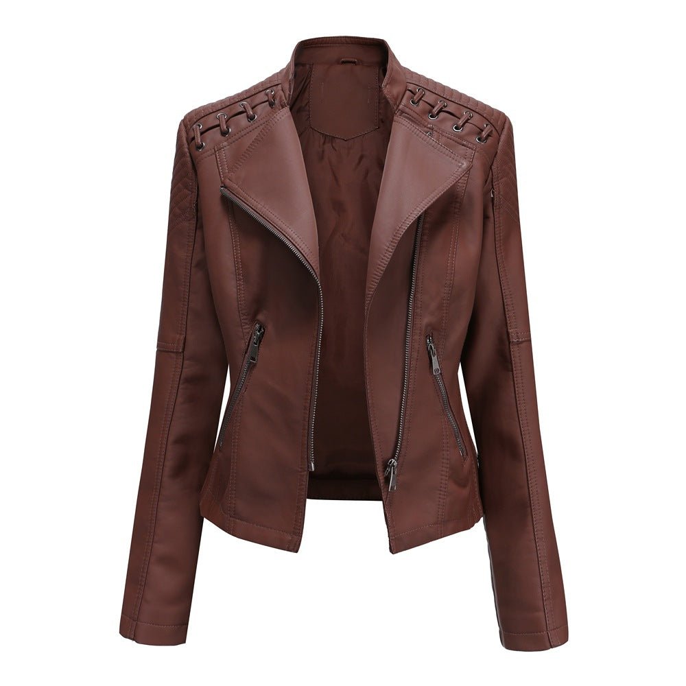 Veste Cuir Homme Washed Décontractée 9