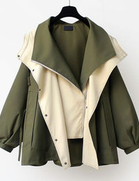 Asymmetrische bicolor Damenjacke Herbstkollektion