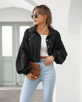 Veste Femme Chic Courte Boutonnée 10