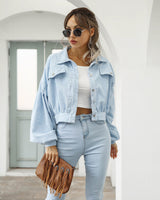 Veste Femme Chic Courte Boutonnée 2