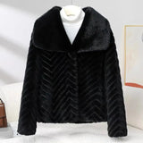 Veste Femme Chic en Faux Vison Chevron 4
