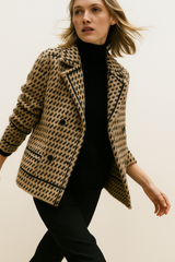 Veste Femme Chic en Maille Pied-de-Poule 0