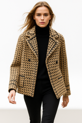 Veste Femme Chic en Maille Pied-de-Poule 1