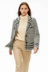 Veste Femme Chic en Maille Pied-de-Poule 4