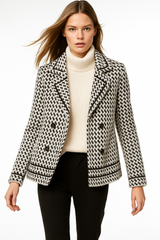 Veste Femme Chic en Maille Pied-de-Poule 5