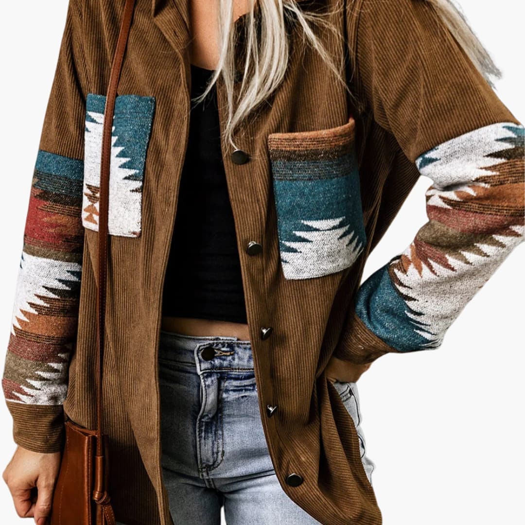 Veste Femme Chic en Velours Côtelé 0
