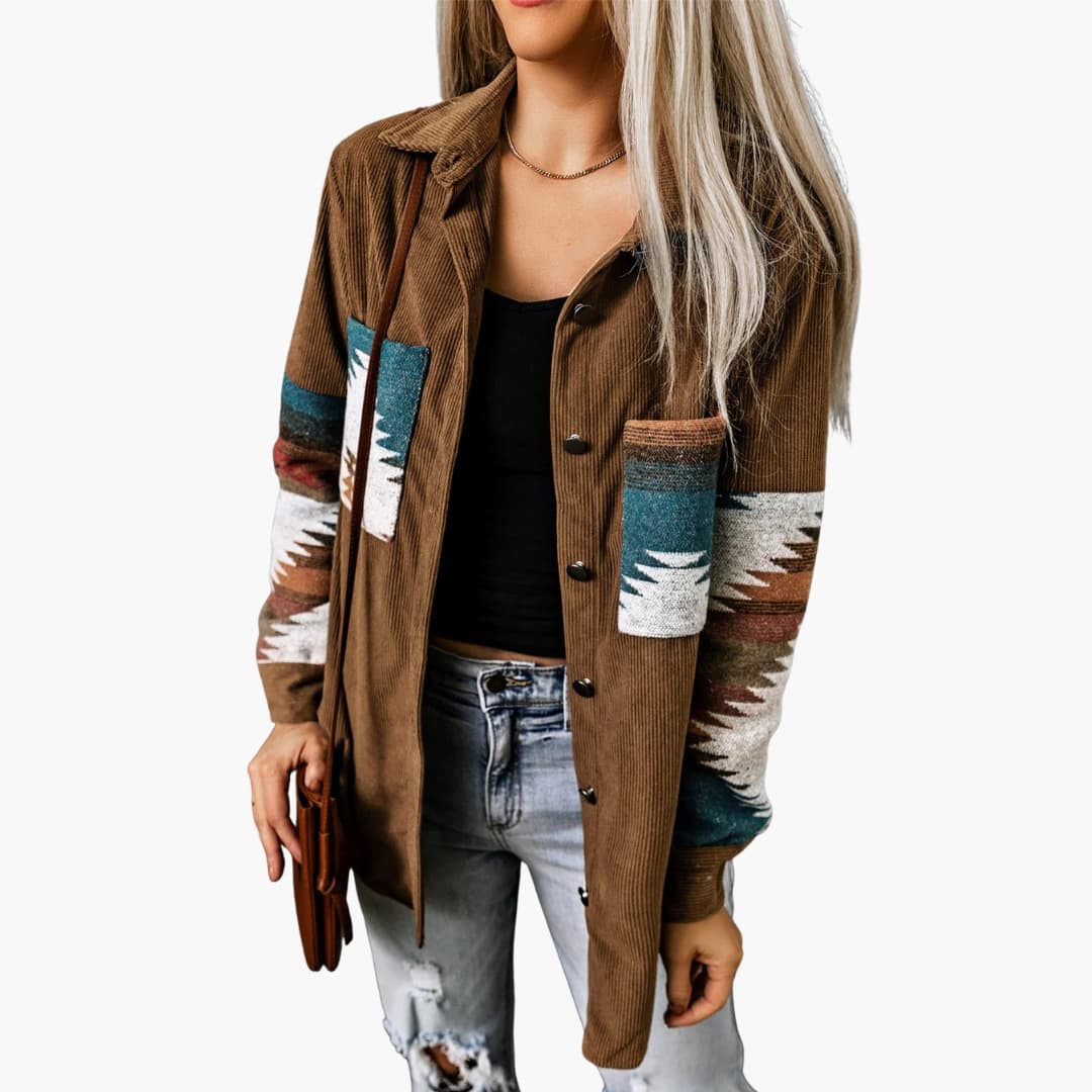 Veste Femme Chic en Velours Côtelé 3