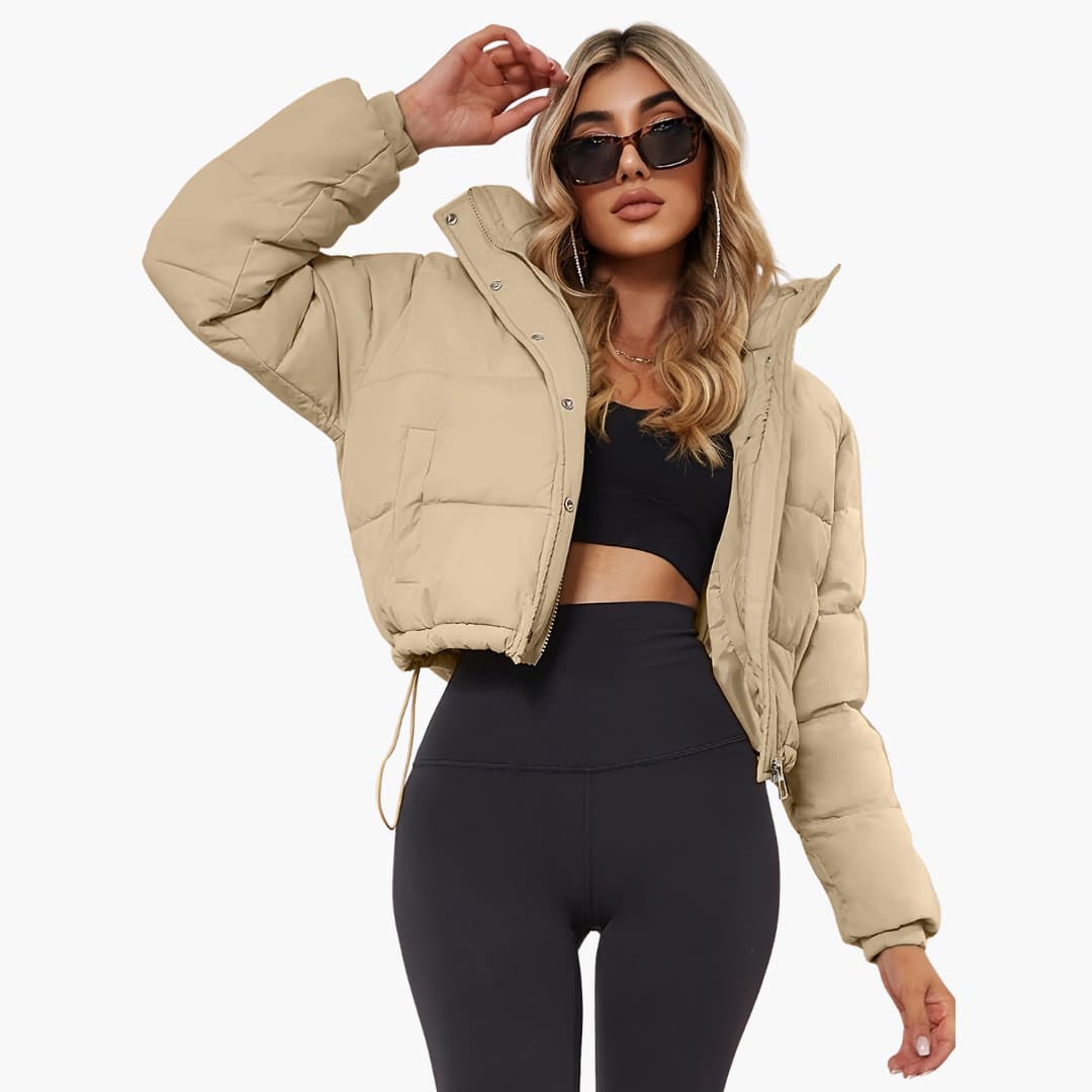Veste Femme Courte Pratique à Capuche 2