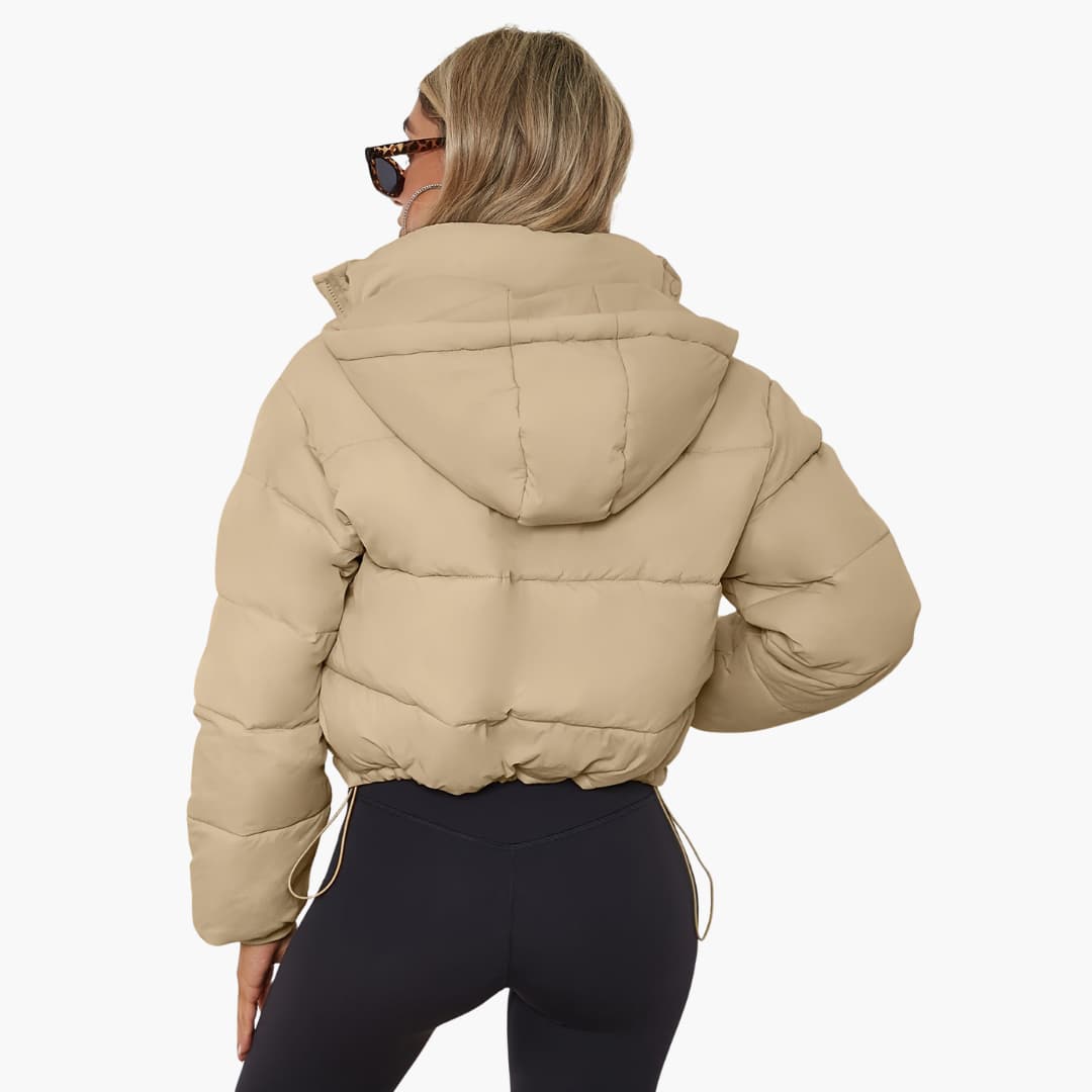 Veste Femme Courte Pratique à Capuche 3